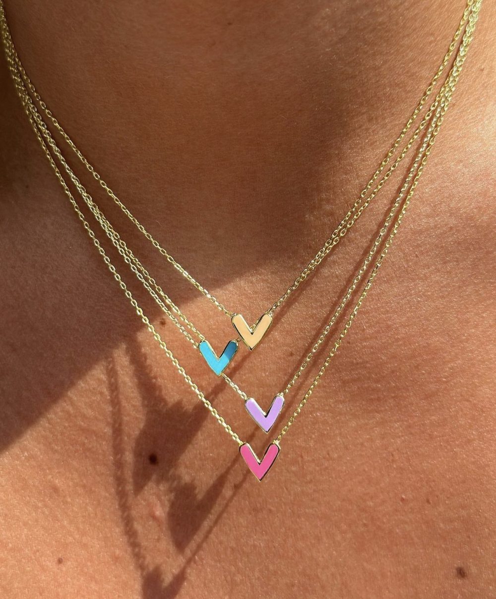 Colored heart necklace