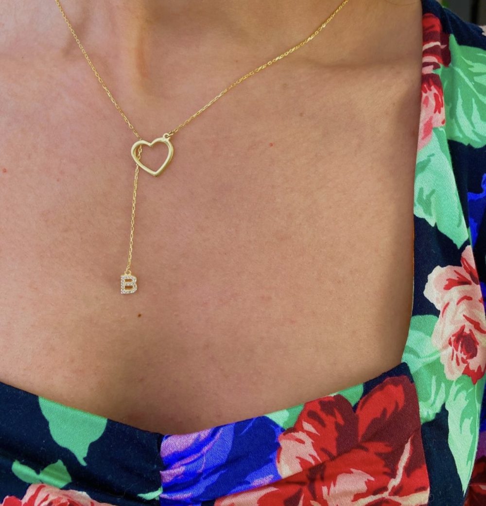 Zircon letter with 3d heart