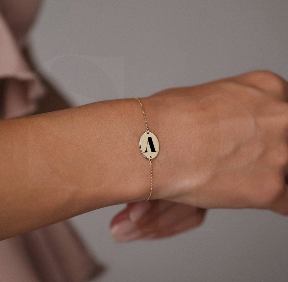 Engraved letter bracelet