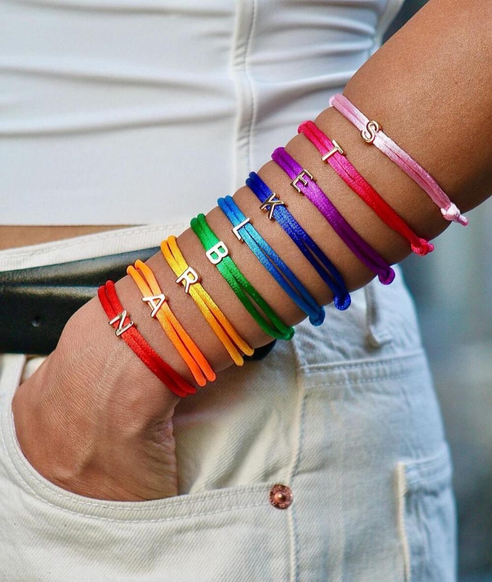 Customized letter with colored thread